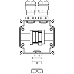 Взрывозащищенная клеммная коробка из полиэстера TBE-P-03 -(2xCBC.2 -2xCBC.2(i) - 2xTEO.2) - 2x6018ANP22BKM2SB(A) - 1x6018ANP22BKM2SB(C)1Ex e IIC Т5 Gb / Ex tb IIIC T95°C Db IP66
