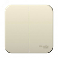 Выключатель наружный двухклавишный BLANCA (cх.5), с изолирующей пластиной, 10A, 250В, молочный Выключатель наружный двухклавишный BLANCA (cх.5), с изолирующей пластиной, 10A, 250В, молочный