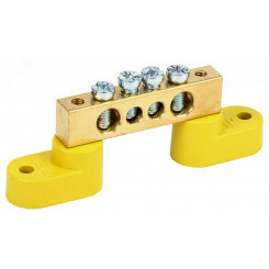 Шина PE земля на двух угловых изоляторах ШНИ-8х12-4-У2-Ж