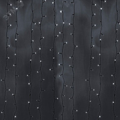 Гирлянда светодиодный Дождь 2х9 м, эффект водопада, черный провод, 230 В, диоды белые Гирлянда светодиодный Дождь 2х9 м, эффект водопада, черный провод, 230 В, диоды белые