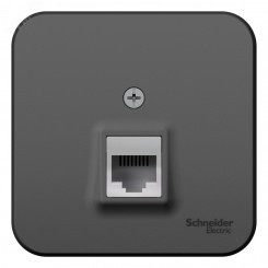 Розетка BLANCA наружная телефонная RJ11, с изолирующей пластиной, антрацит