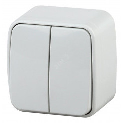 Выключатель двойной, 10A-250В, ОУ, Polo, белый,3-104-01 Выключатель двойной, 10A-250В, ОУ, Polo, белый,3-104-01