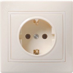 Розетка без крышки со шторками бежевая 16А Розетка без крышки со шторками бежевая 16А