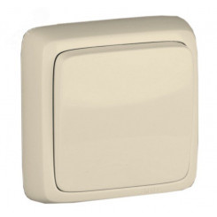 Выключатель одноклавишный наружный с изоляционной пластиной слоновая кость 10А