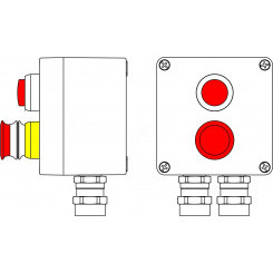 Взрывозащищенный пост управления из алюминия CPE-A-12 -(1xLR(220) -1xP3E(11)) - 2x6018AASBKGM2SB(C)1Ex d e IIC T6 Gb / Ex tb IIIC T80°C Db IP66