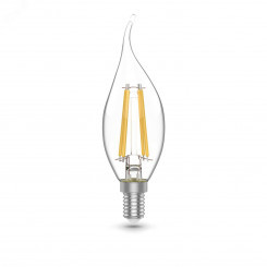 Лампа светодиодная филаментная LED 4.5 Вт 420 лм 4100К свеча на ветру нейтральный E14 AC 220В прозрачная колба Basic Gauss