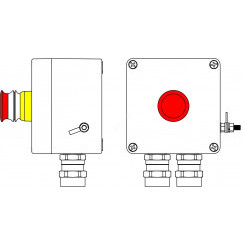 Взрывозащищенный пост управления из полиэстера CPE-Р-03 -(1xP3E(11)) -2x6018AASBKGM2SB(C)1Ex d e IIC T6 Gb / Ex tb IIIC T80°C Db IP66
