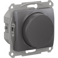 GLOSSA СВЕТОРЕГУЛЯТОР (диммер) повор-нажим, LED, RC, 400Вт, мех.,  ГРАФИТ