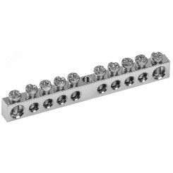 Шина PEN ''земля-ноль'' 6х9мм 10/1 Ni (10групп/крепеж по центру) Шина PEN ''земля-ноль'' 6х9мм 10/1 Ni (10групп/крепеж по центру)