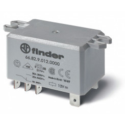 Реле силовое электромеханическое, монтаж в наконечники Faston 250 (6.3x0.8мм), 2CO 30A, контакты AgNi, катушка 12В AC, степень защиты RTII, УХЛ4, монтажный фланец, опции: нет