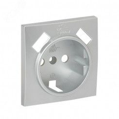 Валенсия лицевая панель розетки 1-местной с/з 16А сталь с защ. штор. с 2 USB 2,1А Валенсия лицевая панель розетки 1-местной с/з 16А сталь с защ. штор. с 2 USB 2,1А