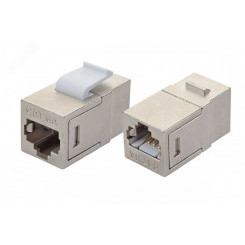 Адаптер проходной RJ45-RJ45, FTP категории 6A keystone, серебристый