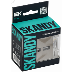 SKANDY Розетка USB A+A 3,1А SK-R15N никель IEK