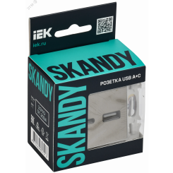 SKANDY Розетка USB A+C 3,1А SK-R14N никель IEK