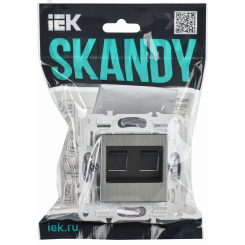 SKANDY Розетка компьютерная двойная RJ45 кат.6 SK-K04N никель IEK