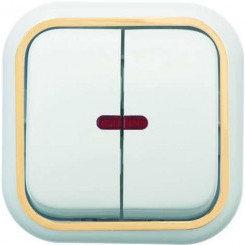 Выключатель 2-кл. ОП Валентина 10А IP20 с индикацией бел./зол. Кунцево 7637