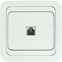 Розетка телефонная 1-м СП Mimoza 16А IP20 бел./бел. Makel 12014 Розетка телефонная 1-м СП Mimoza 16А IP20 бел./бел. Makel 12014