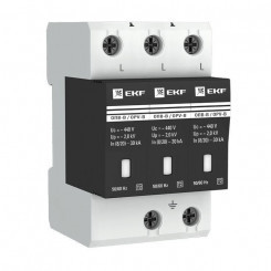 Ограничитель перенапряжения имп. ОПВ-В/3P In 30кА 400В EKF opv-b3 Ограничитель перенапряжения имп. ОПВ-В/3P In 30кА 400В EKF opv-b3