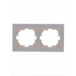 Рамка 2-м Rain горизонт. с боковой вставкой крем. LEZARD 703-0303-147