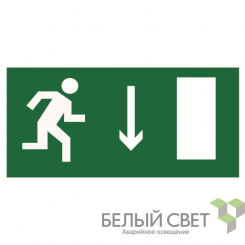 Наклейка NPU-2714.E09 "Указатель двери эвакуационного выхода (прав.)" Белый свет a10408