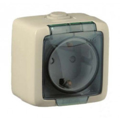 Розетка 1-м ОП Альфа 16А IP44 250В с заземл. без защ. шторок с крышкой сл. кость HEGEL РА16-211-01 Розетка 1-м ОП Альфа 16А IP44 250В с заземл. без защ. шторок с крышкой сл. кость HEGEL РА16-211-01