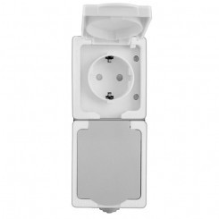 Розетка 2-м Аллегро верт. с заземл. защ. шторки с крышкой IP54 сер. UNIVersal 1275 Розетка 2-м Аллегро верт. с заземл. защ. шторки с крышкой IP54 сер. UNIVersal 1275