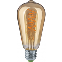 Лампа светодиодная 61 628 NLL-F-ST64-4-230-2.5K-E27-SPIRAL 4Вт грушевидная прозрачная 2500К тепл. бел. E27 180лм 176-264В Navigator 61628