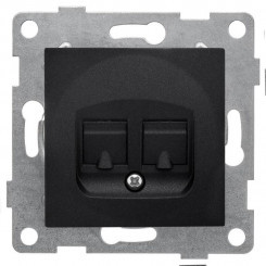 Розетка телефонная 2-м СП Bravo RJ12 механизм графит GUSI С10Т2-010 Розетка телефонная 2-м СП Bravo RJ12 механизм графит GUSI С10Т2-010