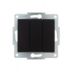 Выключатель 3-кл. 1п СП Karina 10А IP20 механизм черн. бархат LEZARD 707-4288-109