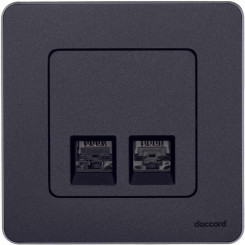 Розетка компьютерная 2-м Inspiria RJ45 кат.6 UTP механизм антрацит Leg 673843