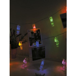 Гирлянда светодиодная со светодиодами-прищепками для фотографий 10LED мультиколор элементы питания 2хAA (не в компл.) КОСМОС KOCNL-EL169