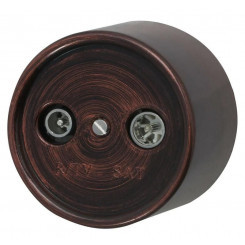 Розетка телевизионная оконечная TV/R/SAT 1-м ОП Лизетта 10А IP20 ретро ABS-пластик медн. век Bironi B1-305-16