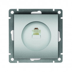 Розетка компьютерная 1-м СП Афина RJ45 кат.5E механизм серебр. Universal A0051-S