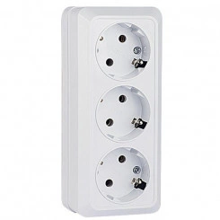 Розетка 3-м ОП Рим 16А IP20 с заземл. бел. EKF ENR16-228-10