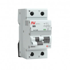 Выключатель автоматический дифференциального тока 2п D 25А 300мА тип AC 6кА DVA-6 Averes EKF rcbo6-1pn-25D-300-ac-av