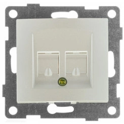 Bravo Розетка телефонная RJ12, одинарная, скрытая установка.  жемчуг