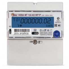 Счётчик электроэнергии 1ф НЕВА МТ 124 AS WF1P 5(60)А 78 регион Счётчик электроэнергии 1ф НЕВА МТ 124 AS WF1P 5(60)А 78 регион