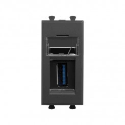 Розетка USB 3.0 1мод. Avanti "Черный матовый" тип А-А модульная DKC 4412301