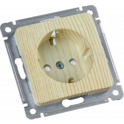 MASTER Розетка одноместная с заземляющим контактом, со шторками, скрытой установки, в рамку, сосна MASTER Розетка одноместная с заземляющим контактом, со шторками, скрытой установки, в рамку, сосна