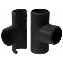 Тройник разборный черный д20 (50шт/600шт уп/кор) Промрукав