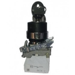 Переключатель КПЕ 1510 -КС УХЛ2 черн. 1но+0нз ключ на 2 положения с фиксацией стальное основание IP54 Электротехник ET010522