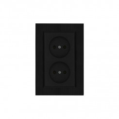 Розетка 2-я Karea LINE STAR без заземл. чер. Makel 86054017