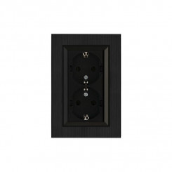 Розетка 2-я Karea LINE STAR с заземл. чер. Makel 86054082