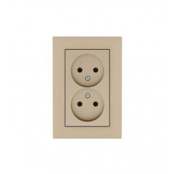 Розетка 2-я Karea RIZZ без заземл. крем Makel 88010017