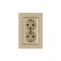 Розетка 2-я Karea RIZZ с заземл. крем Makel 88010082
