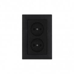 Розетка 2-я Karea RIZZ STAR без заземл. чер. Makel 88054017