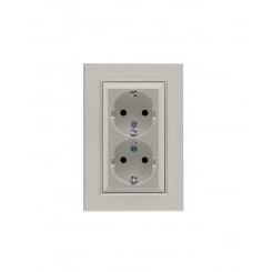 Розетка 2-я Karea LINE STAR с заземл. жемчуж. Makel 86100082