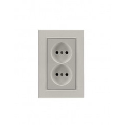 Розетка 2-я Karea LINE STAR без заземл. жемчуж. Makel 86100017