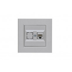 Розетка компьютерная CAT 5+гнездо Karea LINE STAR жемчуж. Makel 86100035