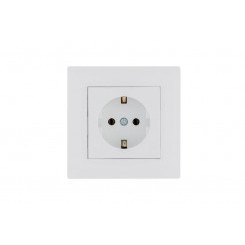 Розетка 1-м керамика Karea RIZZ с заземл. бел. Makel 88001008